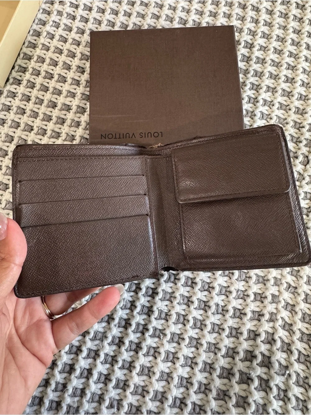 Louis Vuitton Brown Damier Canvas Bi-Fold Card & Key Wallet